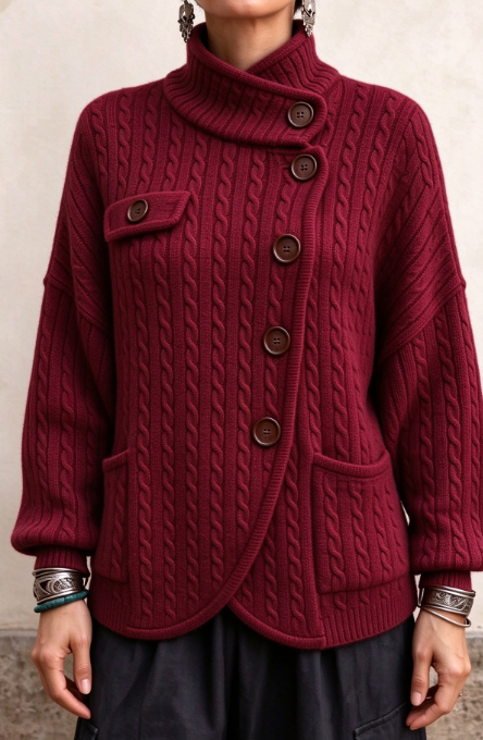 🤲LAST DAY SAVE 49% ⏰Elegant Cable Knit Button Cardigan