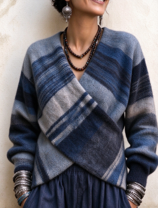 🤲LAST DAY SAVE 49% ⏰🍂 Cozy Plaid Wrap Sweater