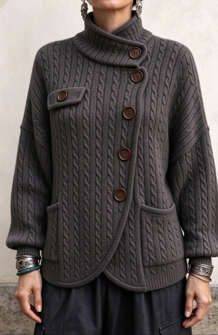 🤲LAST DAY SAVE 49% ⏰Elegant Cable Knit Button Cardigan
