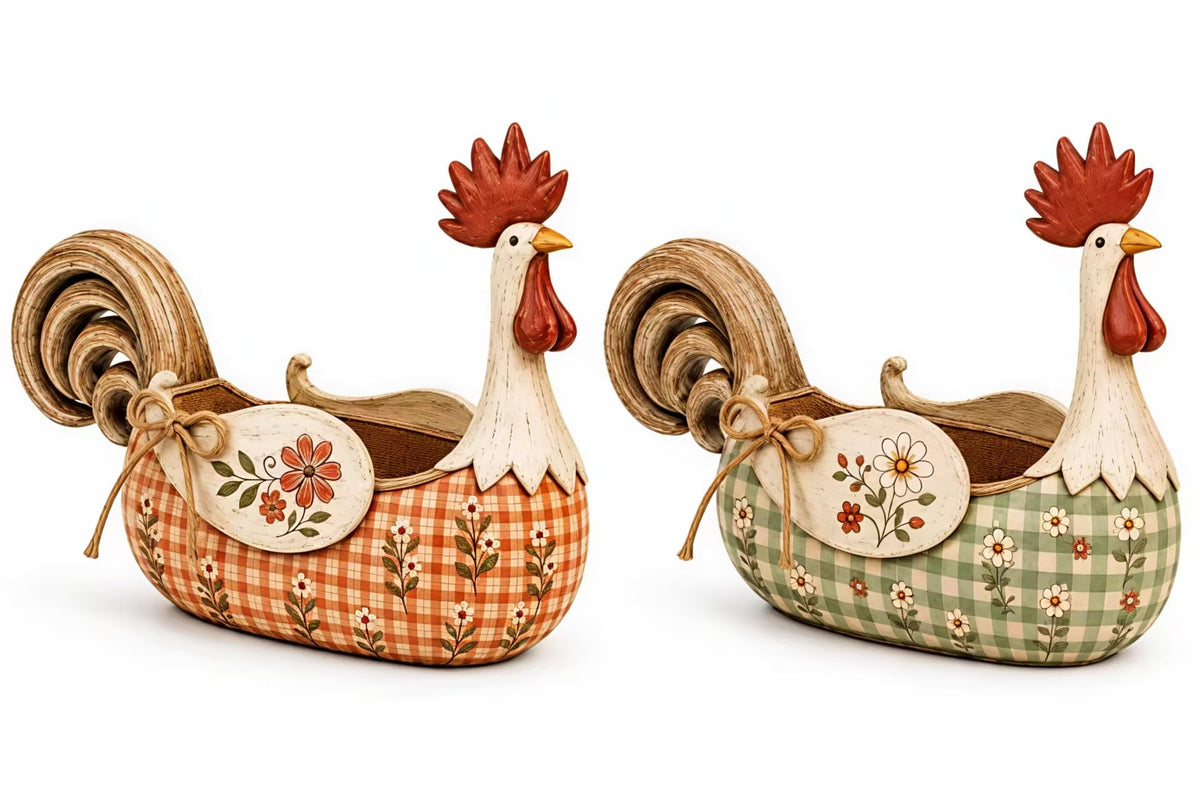 🐓 Farmhouse Rooster Storage Basket