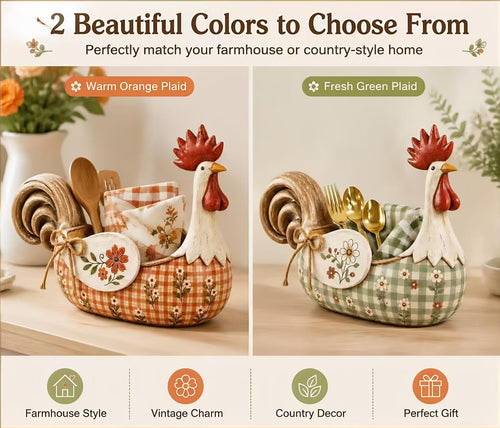 🐓 Farmhouse Rooster Storage Basket