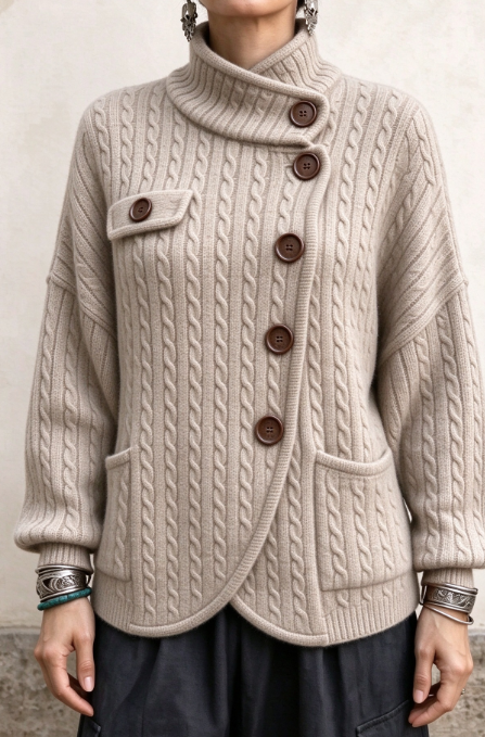 🤲LAST DAY SAVE 49% ⏰Elegant Cable Knit Button Cardigan