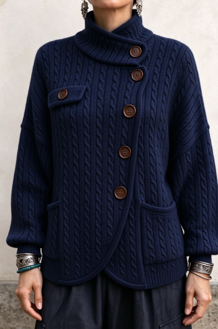 🤲LAST DAY SAVE 49% ⏰Elegant Cable Knit Button Cardigan