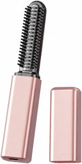 Mini Cordless Hair Straightener Brush, USB Rechargeable Compact Ceramic Heated Bang Comb for Short Hair, Roots and Travel Touch-Ups