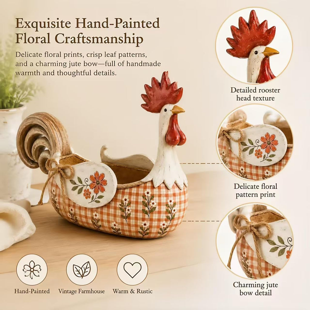 🐓 Farmhouse Rooster Storage Basket