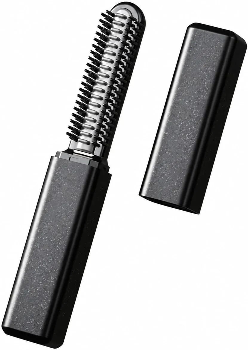 Mini Cordless Hair Straightener Brush, USB Rechargeable Compact Ceramic Heated Bang Comb for Short Hair, Roots and Travel Touch-Ups